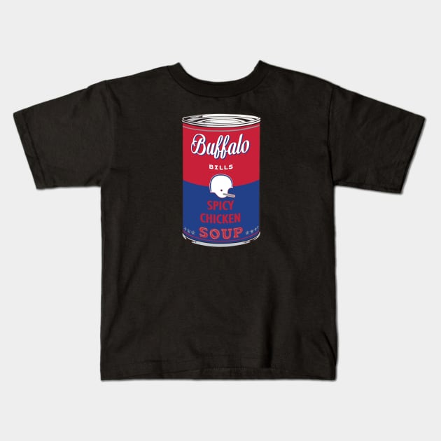 Buffalo Bills Soup Can Kids T-Shirt by Rad Love